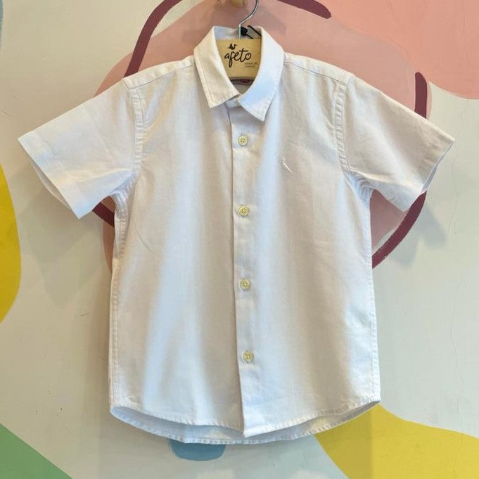 Camisa Manga Curta Reserva Infantil Menino Oxford Liso
