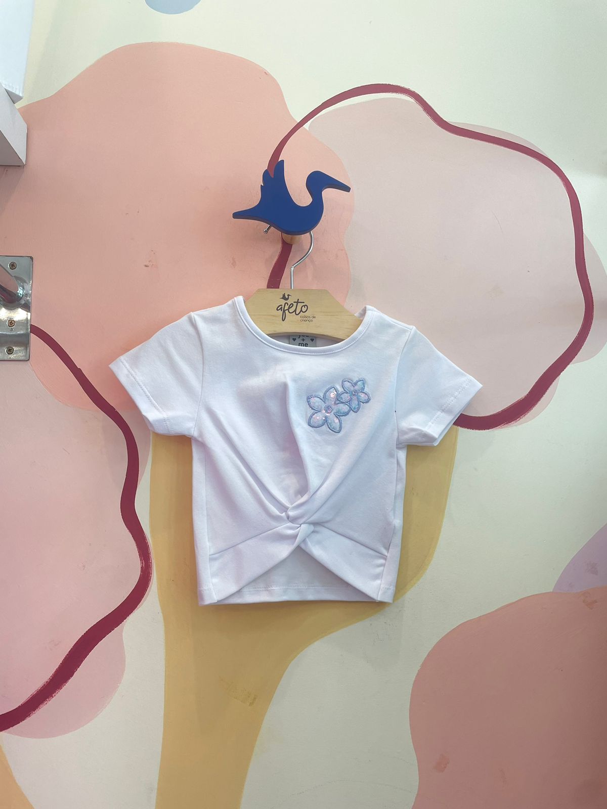 Blusa Manga Curta Menina You+Me Nozinho Paete Branco