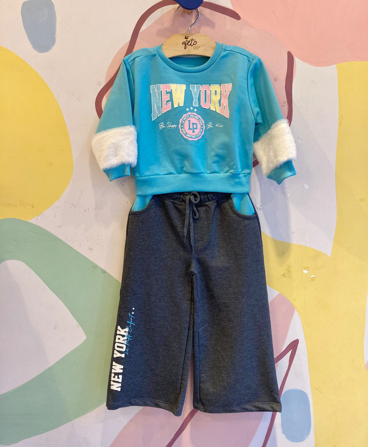 Conjunto Manga Longa Calça menina infantil Le Petit