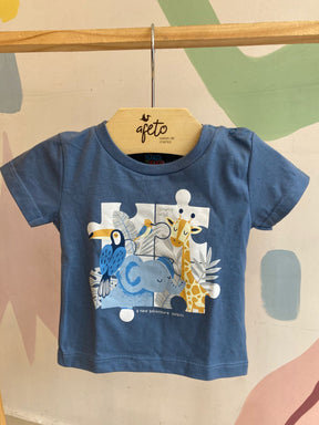 Camiseta Manga Curta Shorts menino Amiguinhos