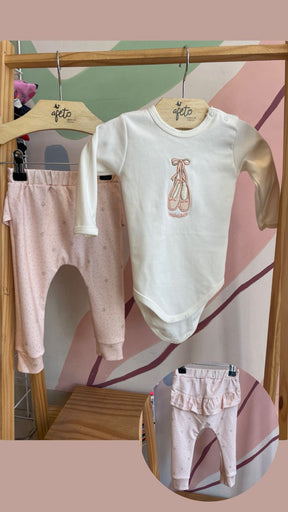 Conjunto manga longa Body Calça Mini & Co Fem Bailarina