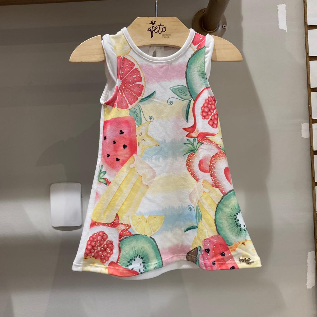 Vestido Manga Curta menina Mon Sucre Frutinhas