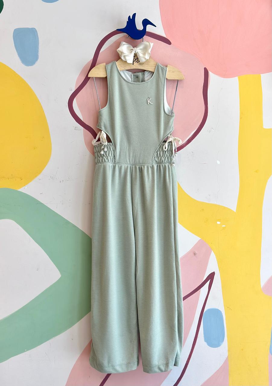 Macacao Regata Kiki Xodo Menina Pantacourt Verde