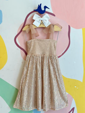 Vestido Regata Menina You+Me Paetê Nude