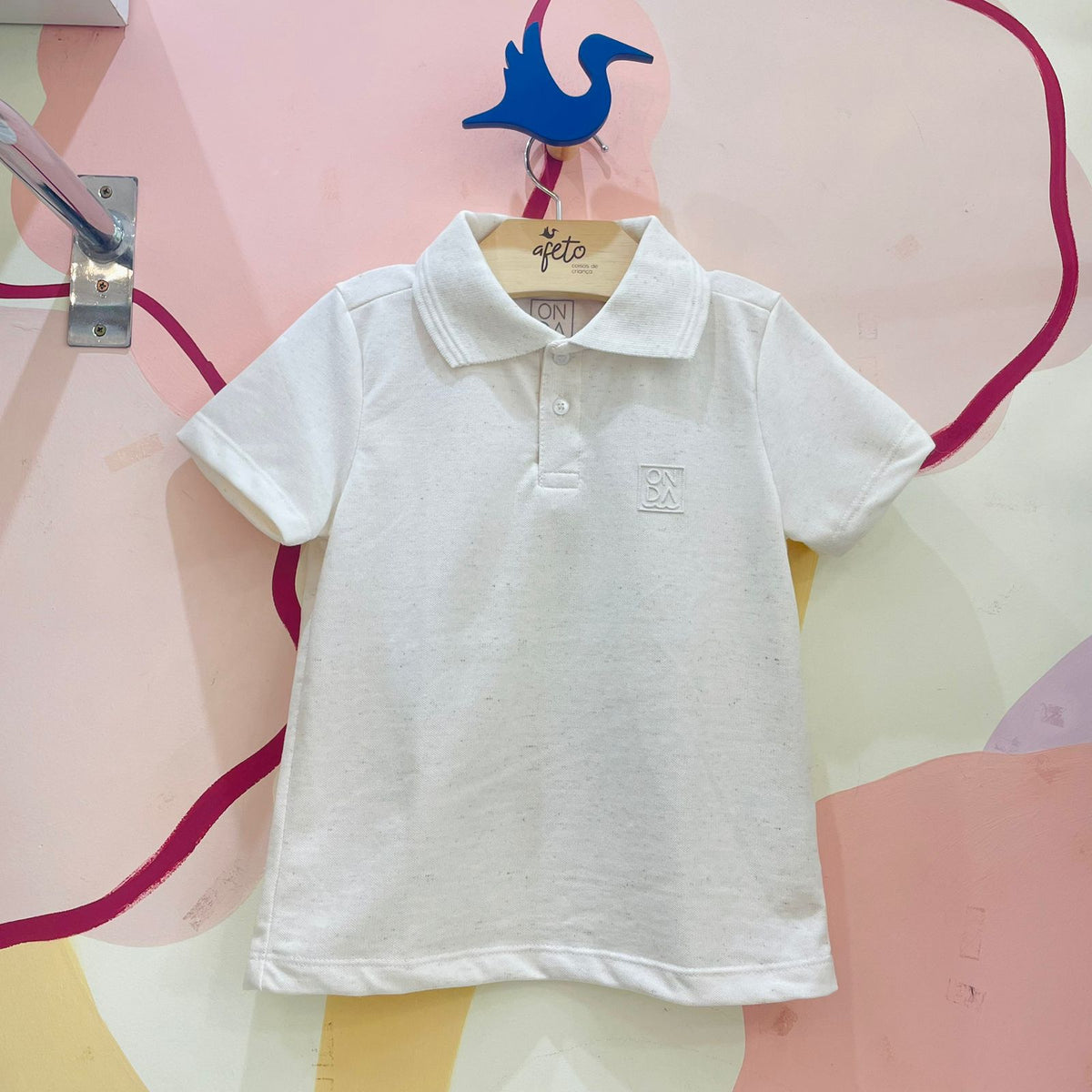 Camiseta Manga Curta Onda Kids menino Polo Piquet mesclada off