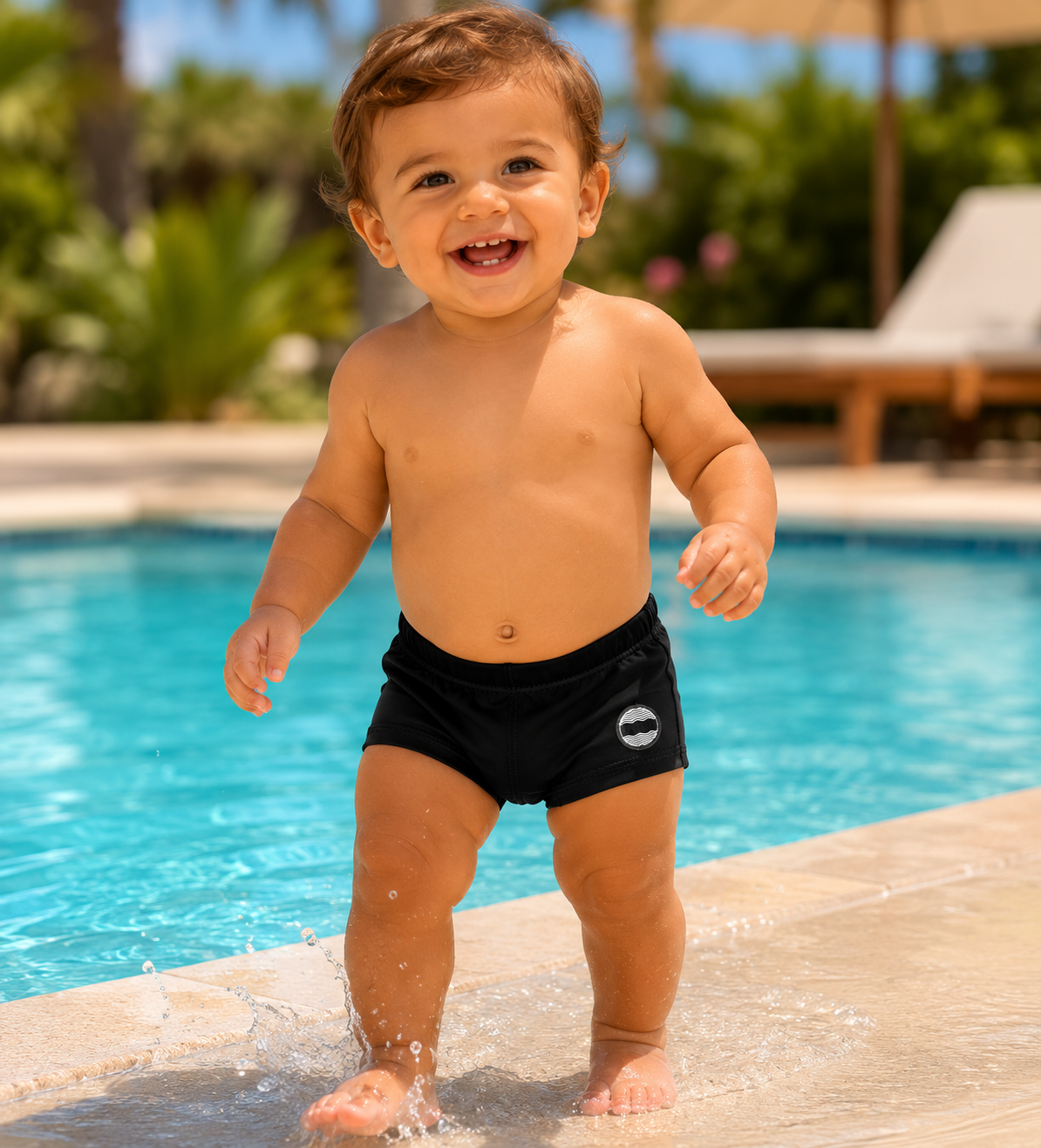 Sunga Menino Infantil Boxer Lisa Preto