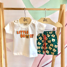 Conjunto Manga Curta Bermuda menino Ursinho