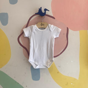 Body manga curta Baby Fashion Unissex Algodao Branco
