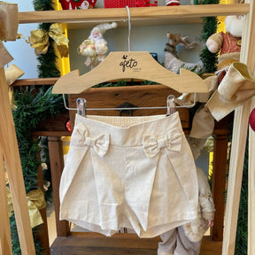Shorts Yoyo Infantil Fem Linho