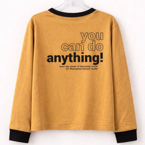 Blusa Manga Longa Infantil Menina You Can Algodão Caramelo