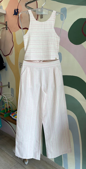 Conjunto regata Calça menina Linho Pantacourt