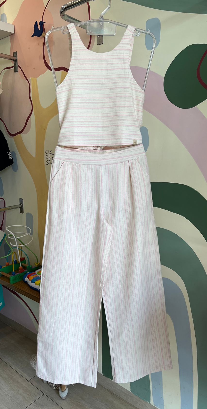 Conjunto regata Calça menina Linho Pantacourt