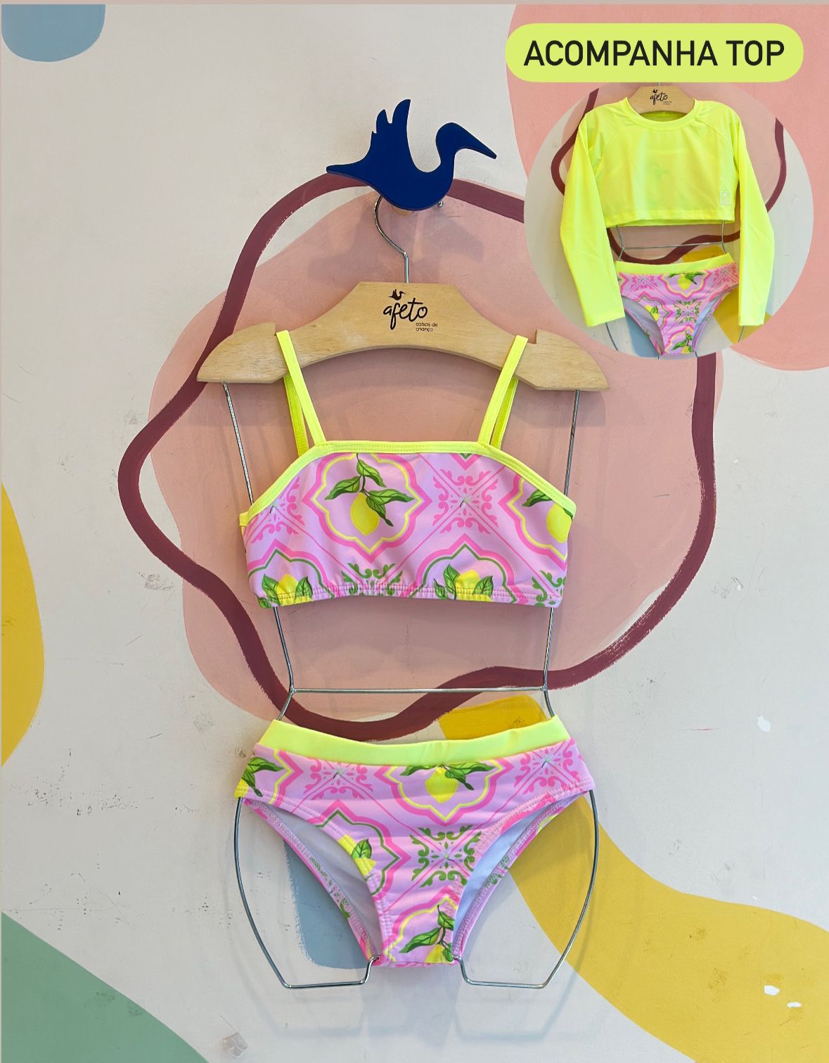 Biquini manga longa menina Biquini 3 Pcs o