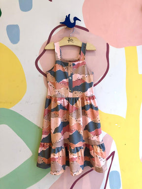 Vestido Regata Menina Anjo Menina Estrelas Rose Cinza