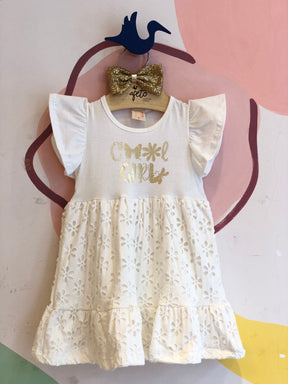 Vestido Manga Curta Hrradinhos Menina Flores