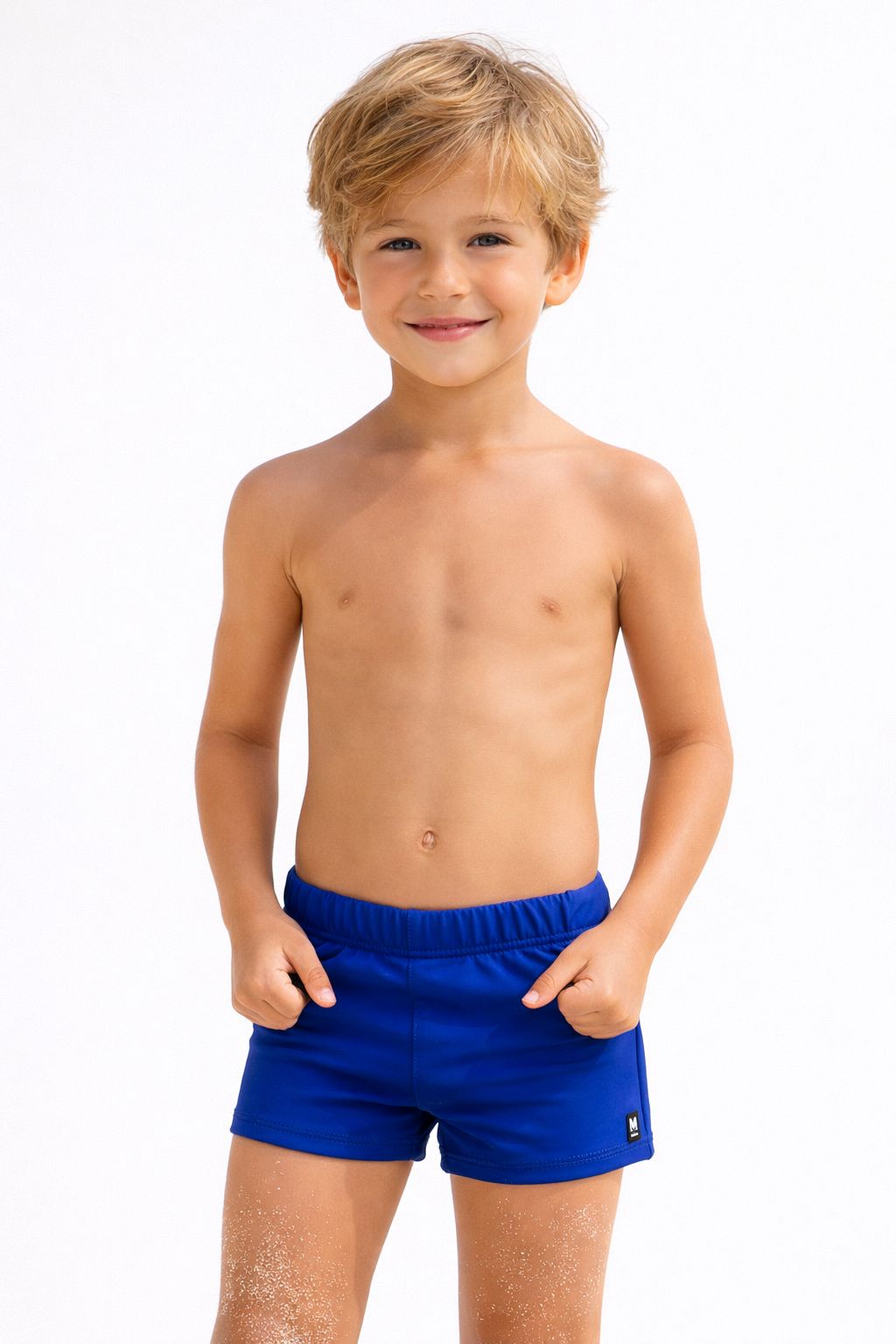 Sunga Infantil Meninos Proteçã UV Marujos Praia Liso Azul
