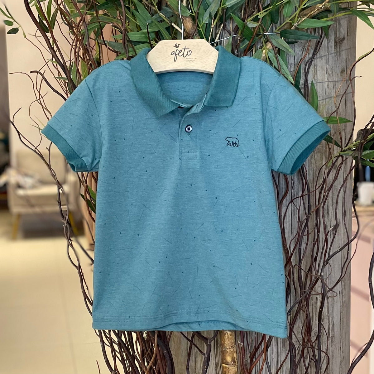 Camiseta Polo Manga Curta Biogas Infantil Menino