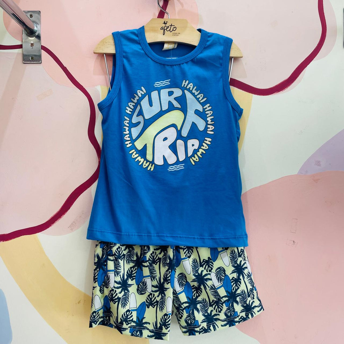 Conjunto Regata Bermuda menino Surf Tactel