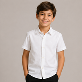 Camisa Manga Curta Reserva Infantil Menino Oxford Liso