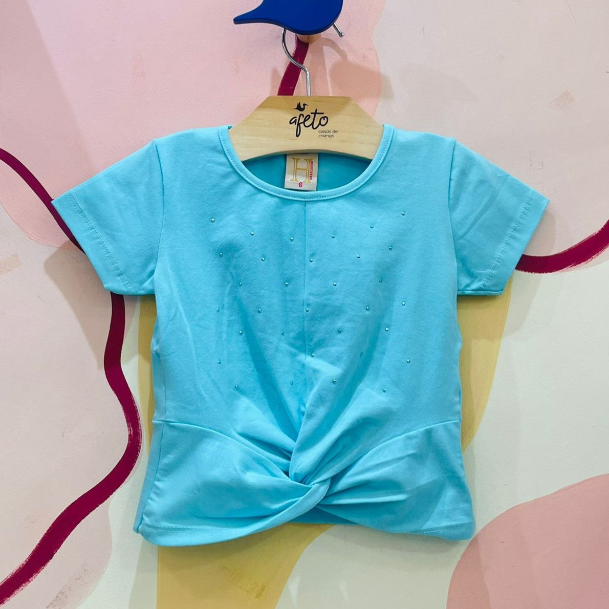 Blusa Manga Curta menina Strass Nozinho