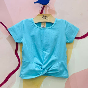 Blusa Manga Curta menina Strass Nozinho