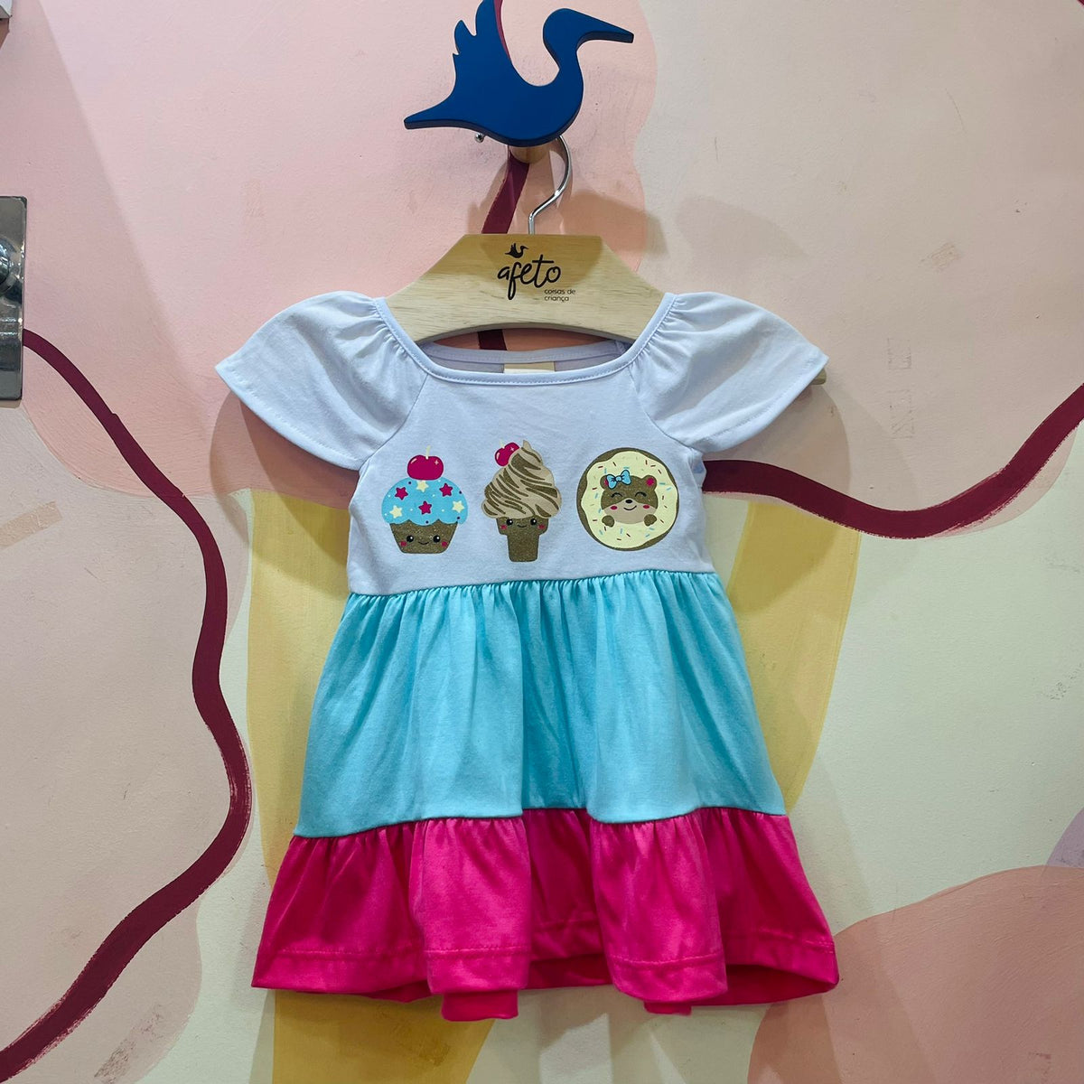 Vestido Manga Curta menina Docinhos