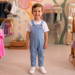 Macacão Jardineira Menino Inspira Jeans Pingo Lele