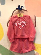 Conjunto Manga Longa Shorts menina You+Me Xox Coracao Rosa