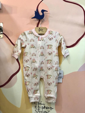 Macacao Manga Longa Hug Infantil Fem Suedine Ziper Castelo