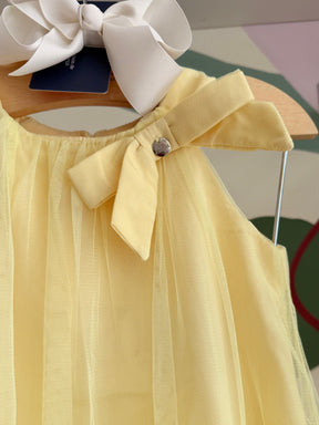 Vestido Infantil Menina Regata Tule Amarelo Mon Sucre Marina