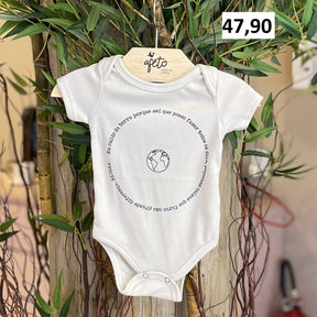 Body Manga Curta Bebe menino Eu cuido da natureza