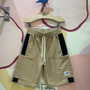 Bermuda Hrradinhos menino Moletinho Recortes Nude Preto