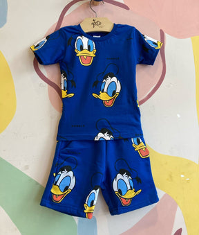 Conjunto manga curta bermuda Disney menino Pato Donald
