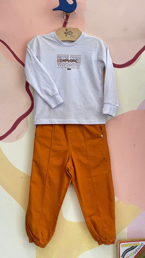 Conjunto Manga Longa Calça menino Sarja Explore
