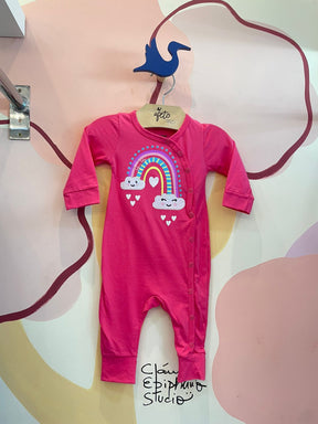 Macacao Manga Longa Fakini Infantil Fem Arco Iris