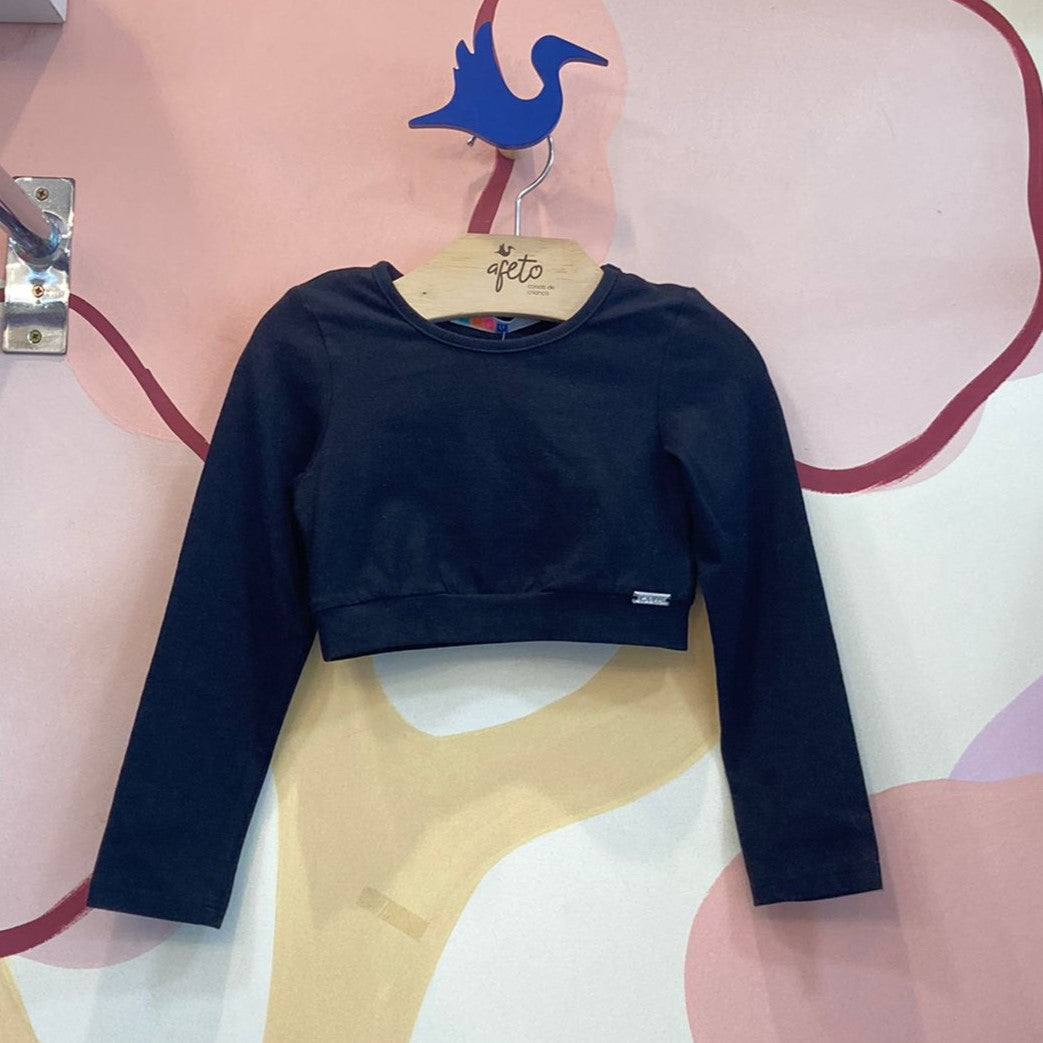 Cropped Manga Longa Mylu Menina Infantil Liso