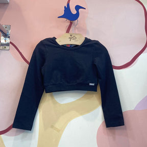 Cropped Manga Longa Mylu Menina Infantil Liso