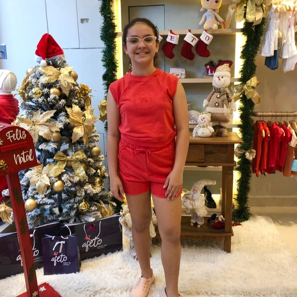 Conjunto Regata Shorts Charpey Infantil menina Moletinho Recortes