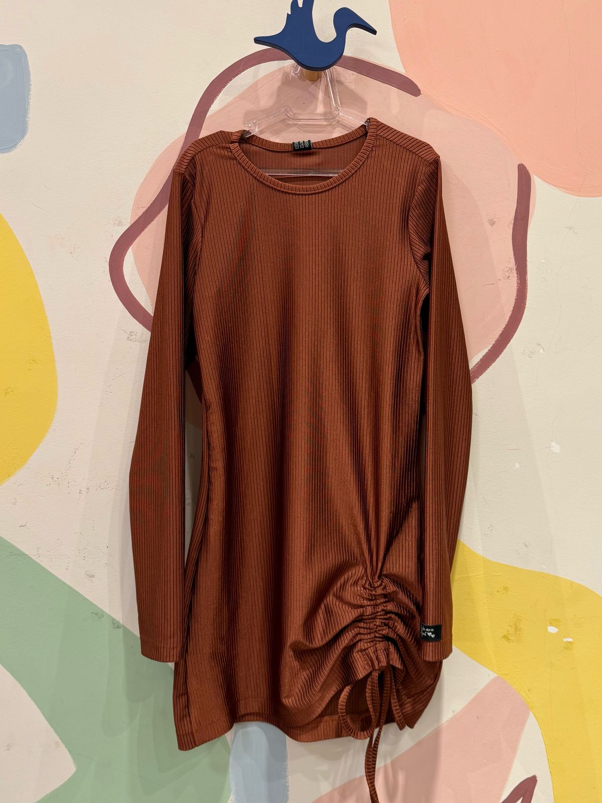 Vestido Manga Longa menina Canelado