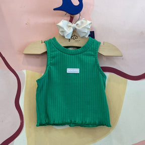 Blusa Regata menina Cropped Canelado