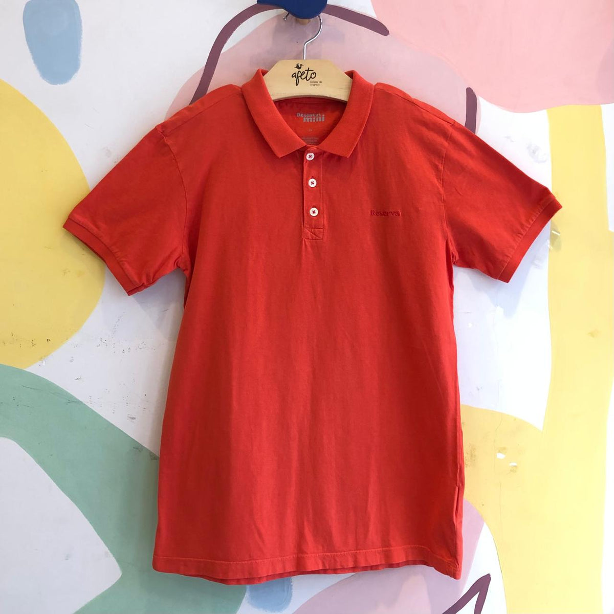 Camiseta Manga Curta menino Polo Reserva Destonada Vermelho