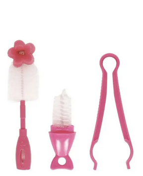 Kit Escova para Limpeza de Mamadeira Buba 3 peças