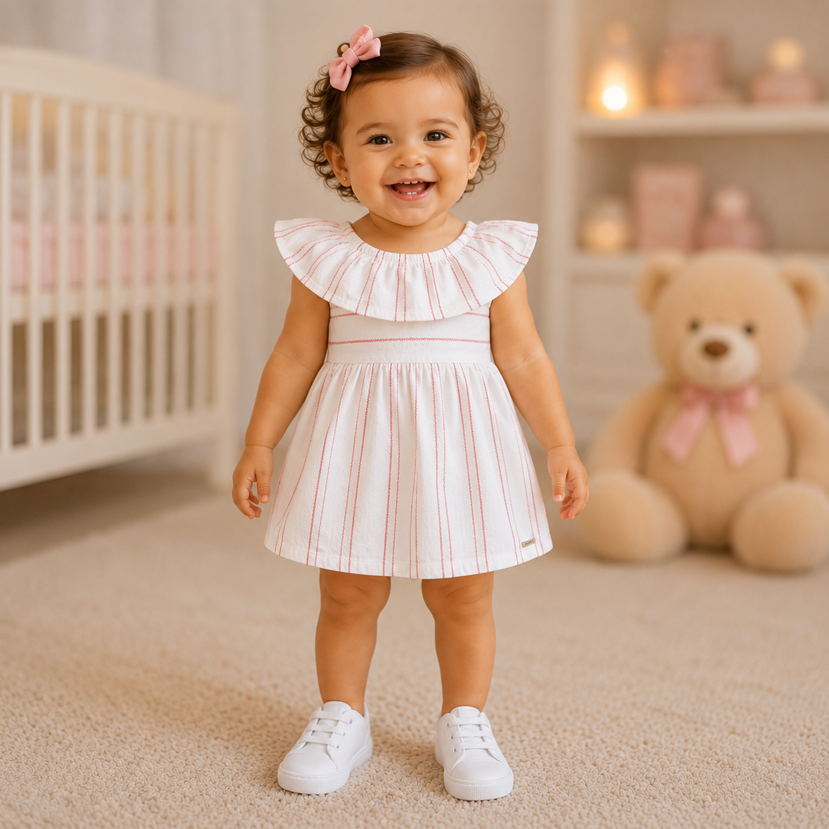 Vestido Regata menina Linho Listras