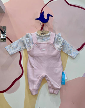 Macacao Manga Longa Hug Infantil menina Jardineira Flores