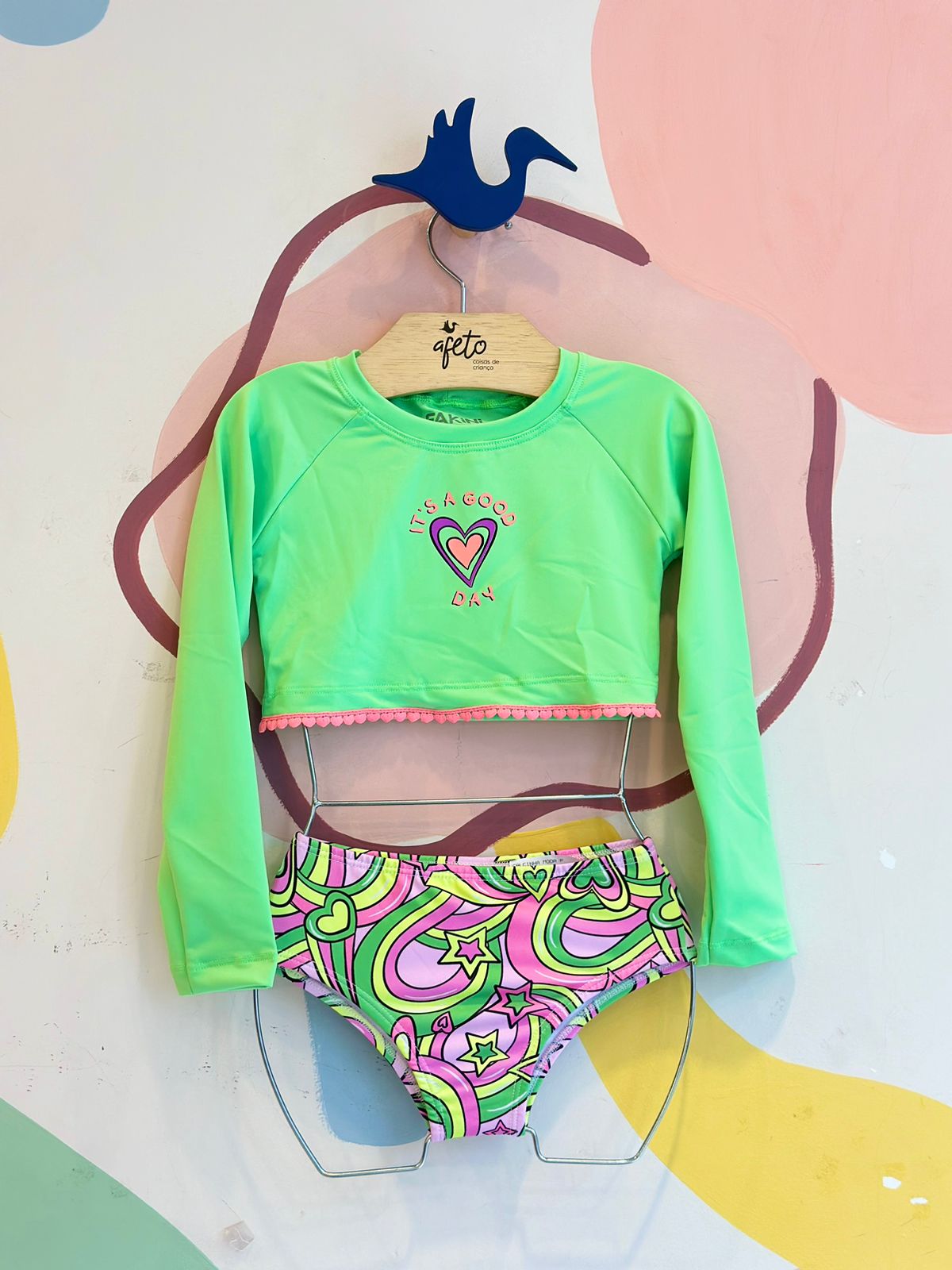 Biquini manga longa menina Coracao Good Day