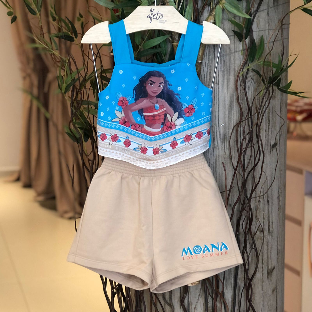 Conjunto Regata Shorts Momi menina Moana