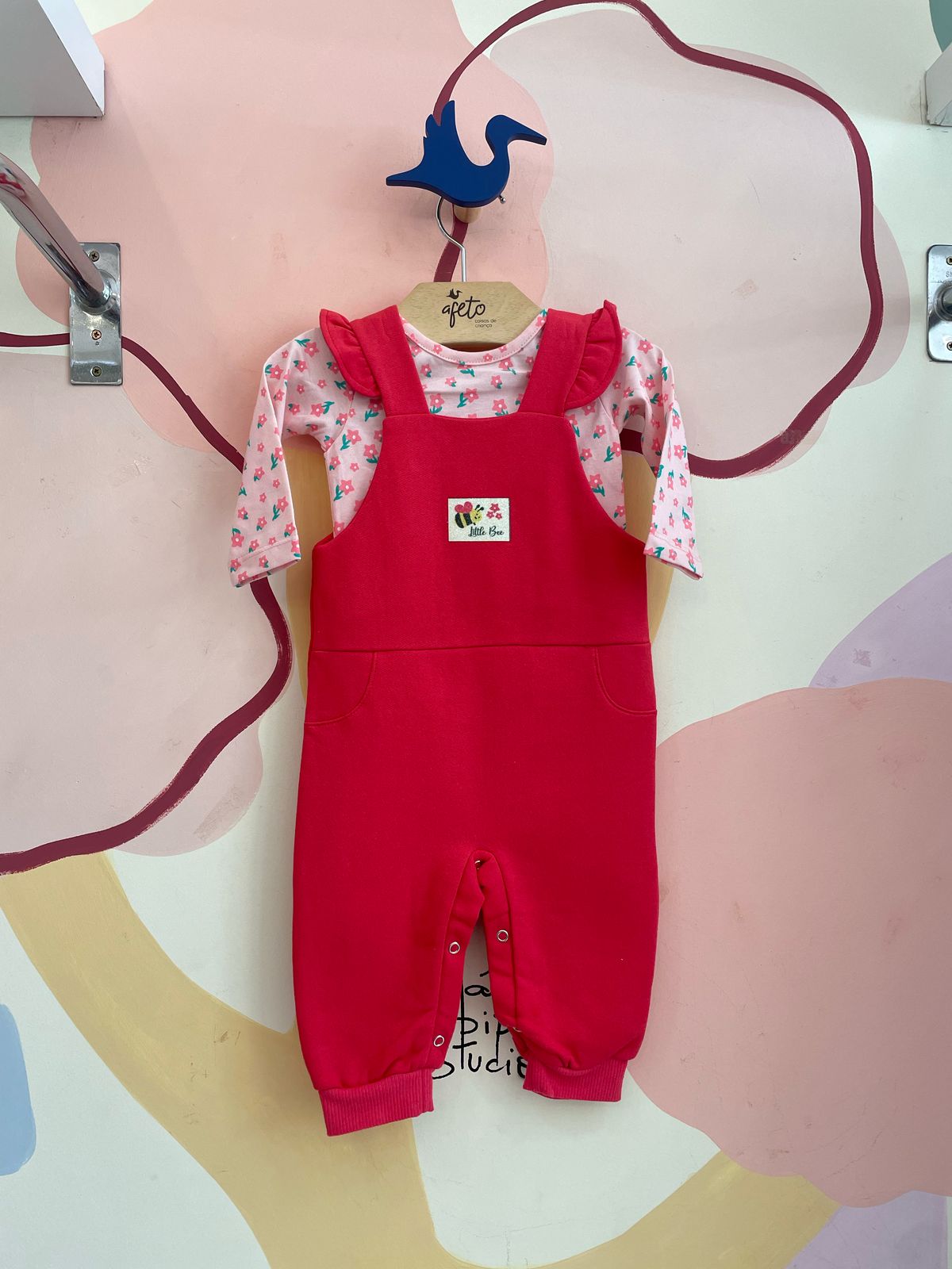 Macacao manga longa Hrradinhos menina Abelha C Blusa Flor