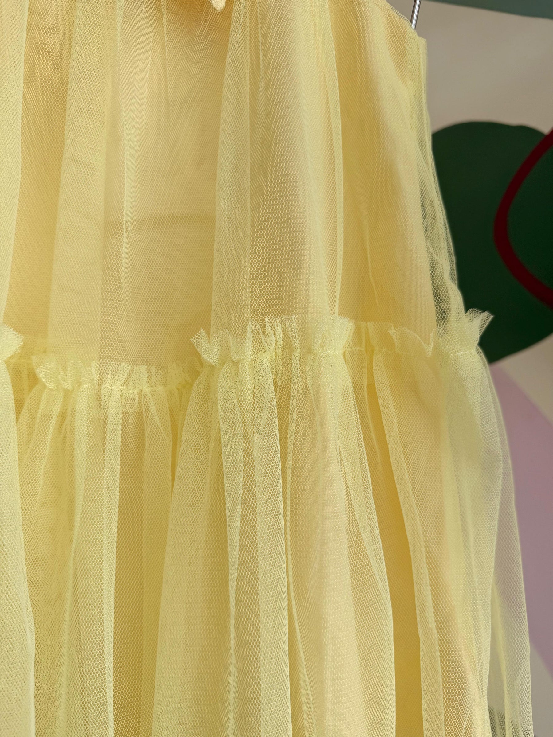 Vestido Infantil Menina Regata Tule Amarelo Mon Sucre Marina