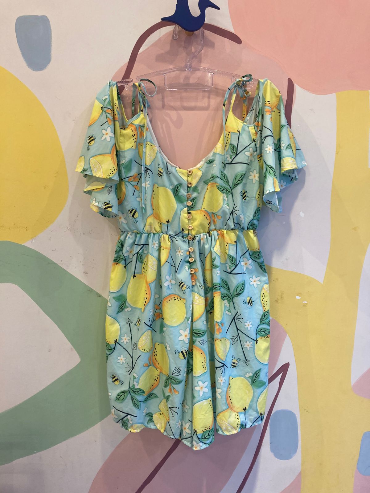 Macaquinho Manga Curta menina Limao