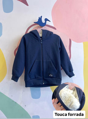 Casaco Manga Longa menino moletinho Com Touca Pelucia